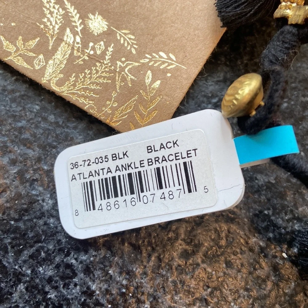 Shiraleah Atlanta Black Ankle Bracelet NWT tassel Bollywood boho anthro